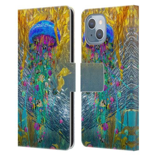Dave Loblaw Jellyfish Jellyfish Kelp Field Leather Book Wallet Case Cover For Apple iPhone 14