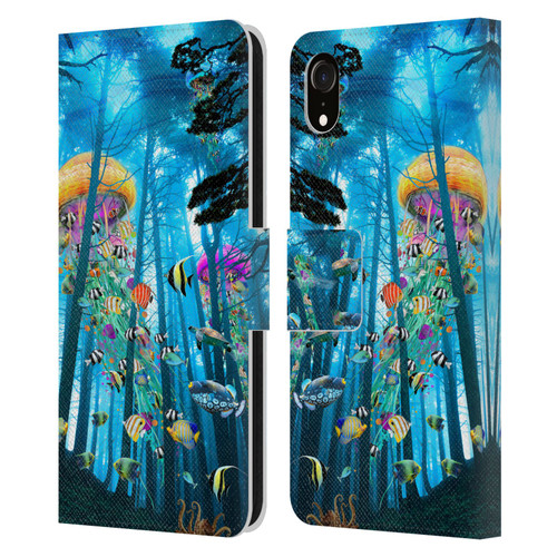Dave Loblaw Jellyfish Electric Jellyfish In A Mist Leather Book Wallet Case Cover For Apple iPhone XR