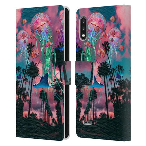Dave Loblaw Jellyfish California Dreamin Jellyfish Leather Book Wallet Case Cover For LG K22