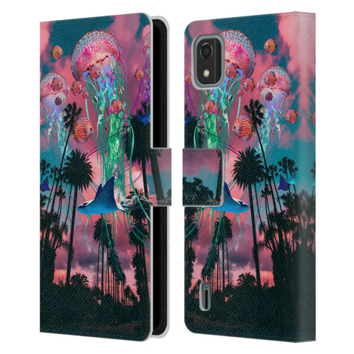 Dave Loblaw Jellyfish California Dreamin Jellyfish Leather Book Wallet Case Cover For Nokia C2 2nd Edition