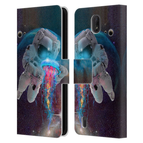 Dave Loblaw Jellyfish Astronaut And Jellyfish Leather Book Wallet Case Cover For Nokia C01 Plus/C1 2nd Edition