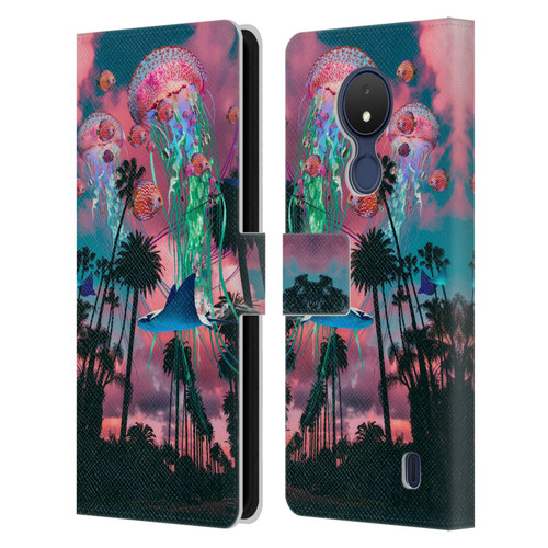 Dave Loblaw Jellyfish California Dreamin Jellyfish Leather Book Wallet Case Cover For Nokia C21