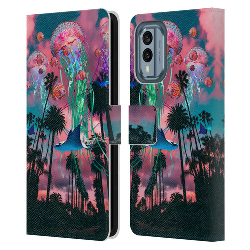 Dave Loblaw Jellyfish California Dreamin Jellyfish Leather Book Wallet Case Cover For Nokia X30