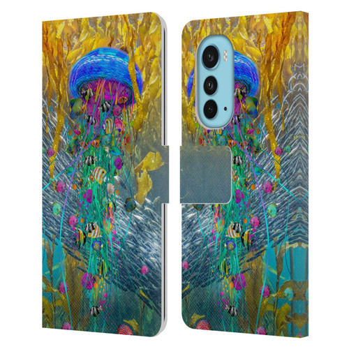 Dave Loblaw Jellyfish Jellyfish Kelp Field Leather Book Wallet Case Cover For Motorola Edge (2022)