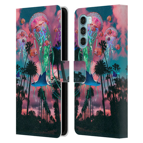 Dave Loblaw Jellyfish California Dreamin Jellyfish Leather Book Wallet Case Cover For Motorola Edge S30 / Moto G200 5G