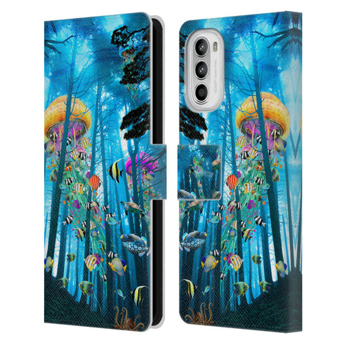 Dave Loblaw Jellyfish Electric Jellyfish In A Mist Leather Book Wallet Case Cover For Motorola Moto G52