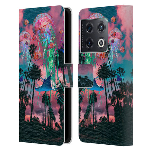 Dave Loblaw Jellyfish California Dreamin Jellyfish Leather Book Wallet Case Cover For OnePlus 10 Pro