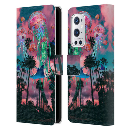 Dave Loblaw Jellyfish California Dreamin Jellyfish Leather Book Wallet Case Cover For OnePlus 9 Pro