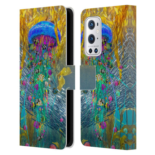Dave Loblaw Jellyfish Jellyfish Kelp Field Leather Book Wallet Case Cover For OnePlus 9 Pro