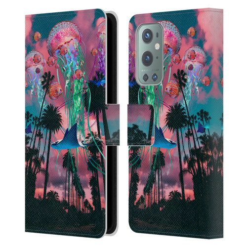 Dave Loblaw Jellyfish California Dreamin Jellyfish Leather Book Wallet Case Cover For OnePlus 9