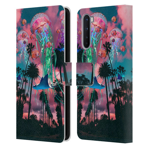 Dave Loblaw Jellyfish California Dreamin Jellyfish Leather Book Wallet Case Cover For OnePlus Nord 5G