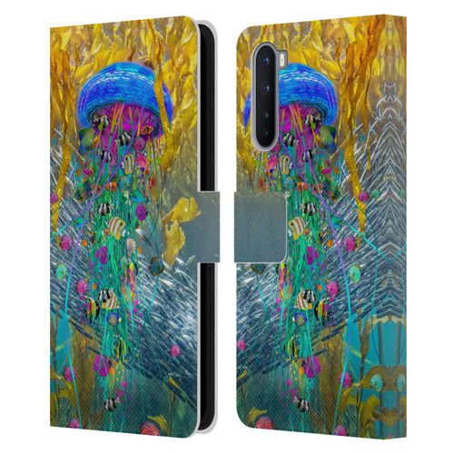 Dave Loblaw Jellyfish Jellyfish Kelp Field Leather Book Wallet Case Cover For OnePlus Nord 5G