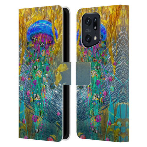 Dave Loblaw Jellyfish Jellyfish Kelp Field Leather Book Wallet Case Cover For OPPO Find X5 Pro