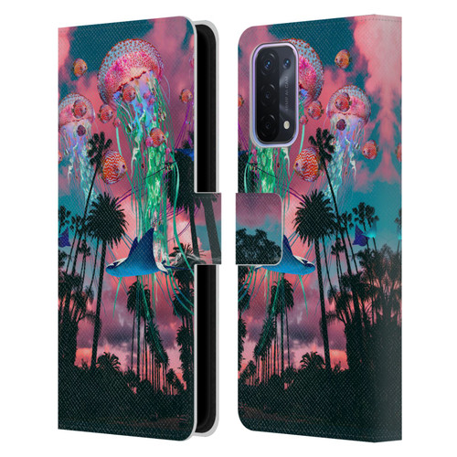 Dave Loblaw Jellyfish California Dreamin Jellyfish Leather Book Wallet Case Cover For OPPO A54 5G