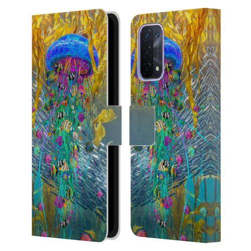 Dave Loblaw Jellyfish Jellyfish Kelp Field Leather Book Wallet Case Cover For OPPO A54 5G