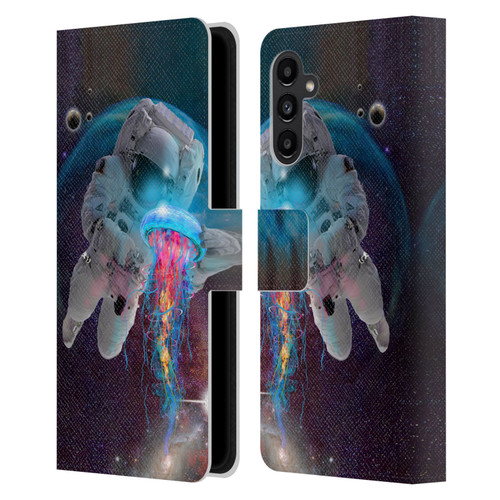 Dave Loblaw Jellyfish Astronaut And Jellyfish Leather Book Wallet Case Cover For Samsung Galaxy A13 5G (2021)