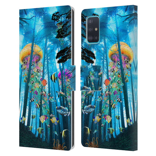 Dave Loblaw Jellyfish Electric Jellyfish In A Mist Leather Book Wallet Case Cover For Samsung Galaxy A51 (2019)