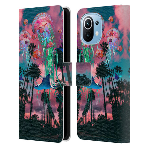 Dave Loblaw Jellyfish California Dreamin Jellyfish Leather Book Wallet Case Cover For Xiaomi Mi 11
