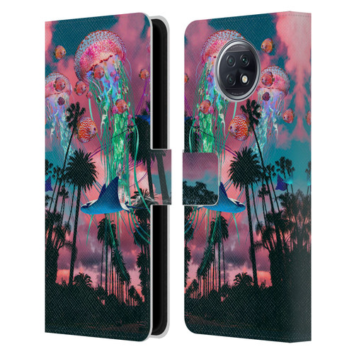 Dave Loblaw Jellyfish California Dreamin Jellyfish Leather Book Wallet Case Cover For Xiaomi Redmi Note 9T 5G