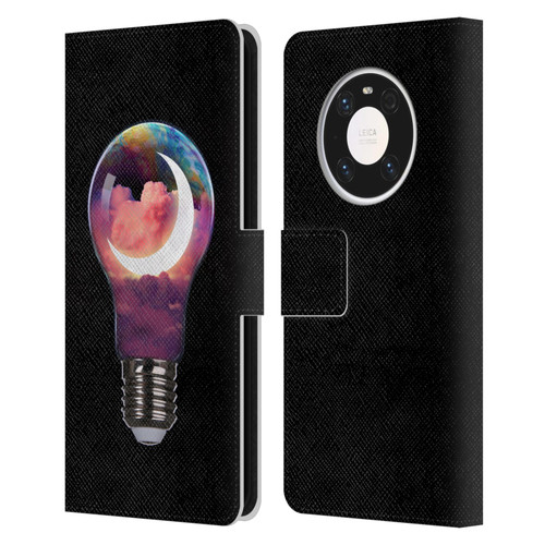 Dave Loblaw Sci-Fi And Surreal Light Bulb Moon Leather Book Wallet Case Cover For Huawei Mate 40 Pro 5G