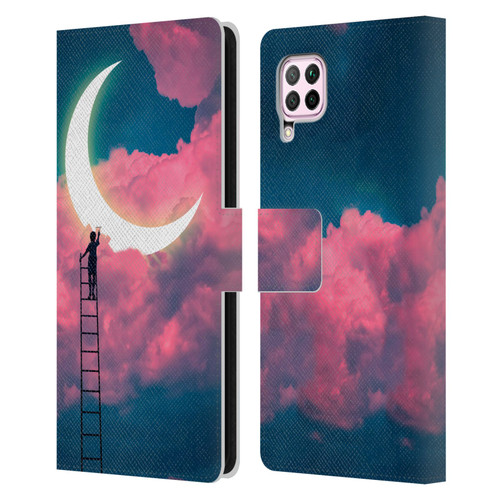 Dave Loblaw Sci-Fi And Surreal Boy Painting Moon Clouds Leather Book Wallet Case Cover For Huawei Nova 6 SE / P40 Lite
