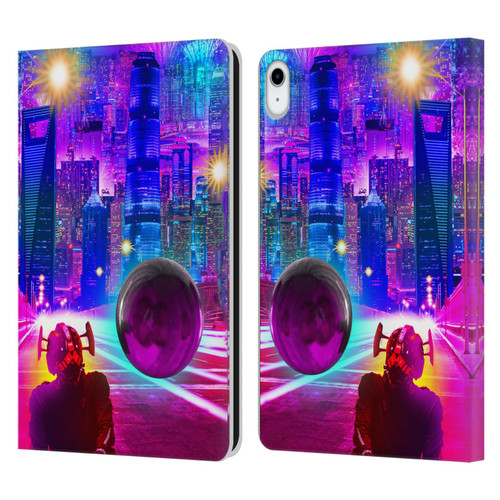 Dave Loblaw Sci-Fi And Surreal Synthwave Street Leather Book Wallet Case Cover For Apple iPad 10.9 (2022)
