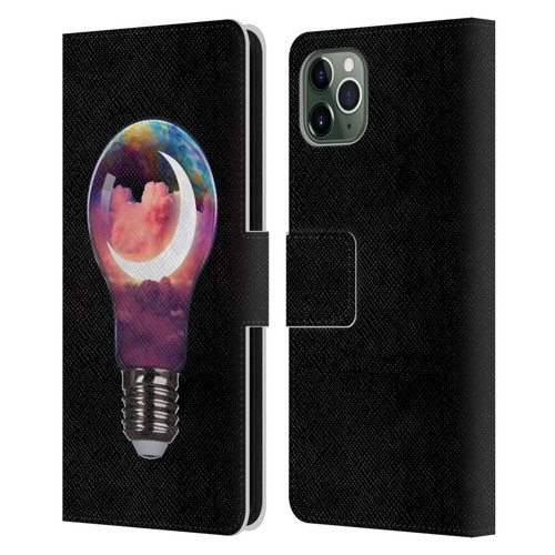 Dave Loblaw Sci-Fi And Surreal Light Bulb Moon Leather Book Wallet Case Cover For Apple iPhone 11 Pro Max