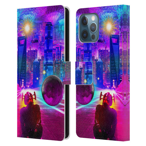 Dave Loblaw Sci-Fi And Surreal Synthwave Street Leather Book Wallet Case Cover For Apple iPhone 12 Pro Max