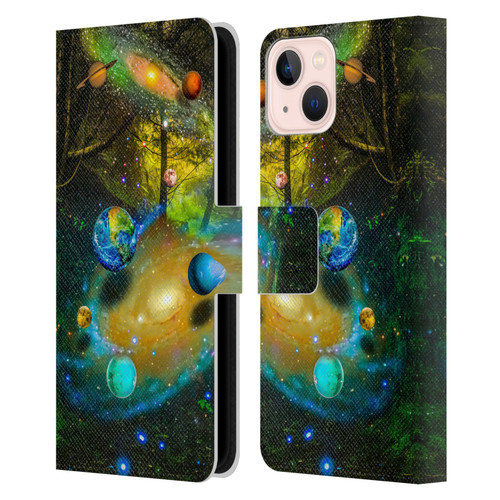 Dave Loblaw Sci-Fi And Surreal Universal Forest Leather Book Wallet Case Cover For Apple iPhone 13