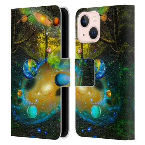 Dave Loblaw Sci-Fi And Surreal Universal Forest Leather Book Wallet Case Cover For Apple iPhone 13 Mini