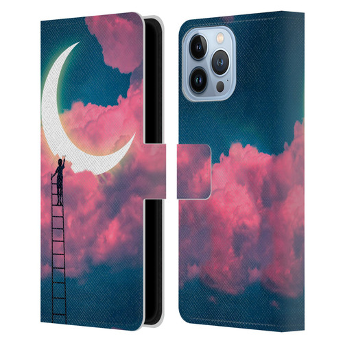 Dave Loblaw Sci-Fi And Surreal Boy Painting Moon Clouds Leather Book Wallet Case Cover For Apple iPhone 13 Pro Max