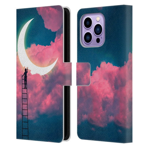 Dave Loblaw Sci-Fi And Surreal Boy Painting Moon Clouds Leather Book Wallet Case Cover For Apple iPhone 14 Pro Max