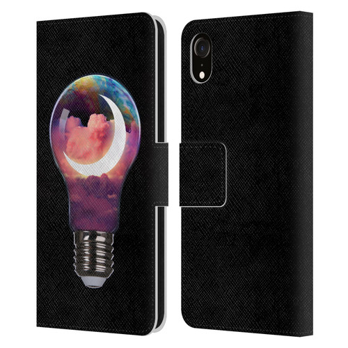 Dave Loblaw Sci-Fi And Surreal Light Bulb Moon Leather Book Wallet Case Cover For Apple iPhone XR