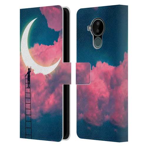 Dave Loblaw Sci-Fi And Surreal Boy Painting Moon Clouds Leather Book Wallet Case Cover For Nokia C30