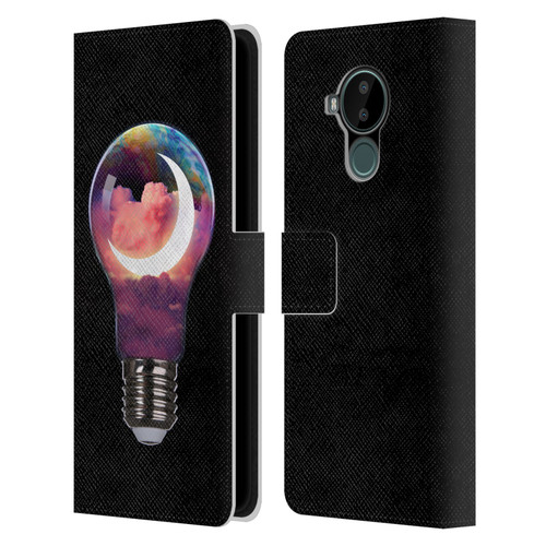Dave Loblaw Sci-Fi And Surreal Light Bulb Moon Leather Book Wallet Case Cover For Nokia C30