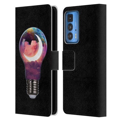 Dave Loblaw Sci-Fi And Surreal Light Bulb Moon Leather Book Wallet Case Cover For Motorola Edge 20 Pro