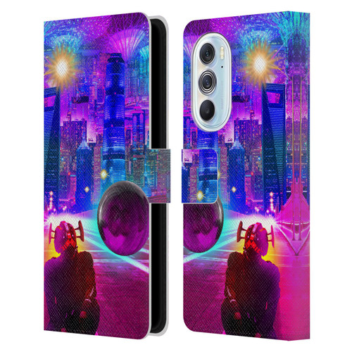 Dave Loblaw Sci-Fi And Surreal Synthwave Street Leather Book Wallet Case Cover For Motorola Edge X30