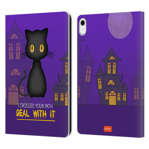 emoji® Halloween Parodies Black Cat Leather Book Wallet Case Cover For Apple iPad 10.9 (2022)