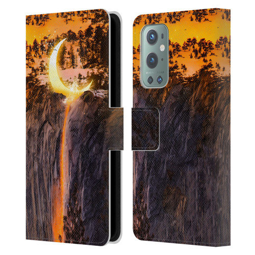 Dave Loblaw Sci-Fi And Surreal Fire Canyon Moon Leather Book Wallet Case Cover For OnePlus 9