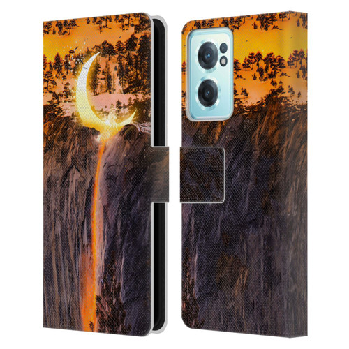 Dave Loblaw Sci-Fi And Surreal Fire Canyon Moon Leather Book Wallet Case Cover For OnePlus Nord CE 2 5G