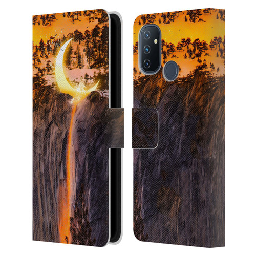 Dave Loblaw Sci-Fi And Surreal Fire Canyon Moon Leather Book Wallet Case Cover For OnePlus Nord N100