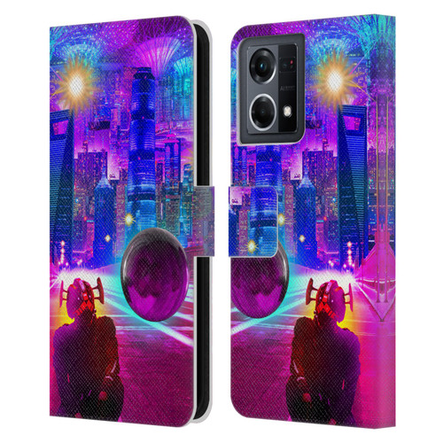 Dave Loblaw Sci-Fi And Surreal Synthwave Street Leather Book Wallet Case Cover For OPPO Reno8 4G