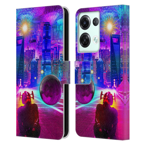 Dave Loblaw Sci-Fi And Surreal Synthwave Street Leather Book Wallet Case Cover For OPPO Reno8 Pro