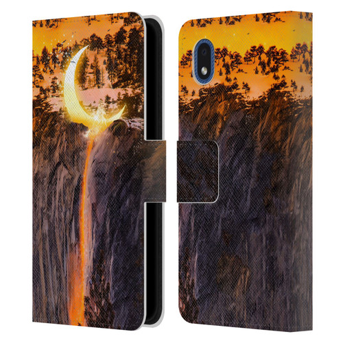 Dave Loblaw Sci-Fi And Surreal Fire Canyon Moon Leather Book Wallet Case Cover For Samsung Galaxy A01 Core (2020)