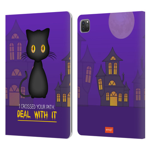 emoji® Halloween Parodies Black Cat Leather Book Wallet Case Cover For Apple iPad Pro 11 2020 / 2021 / 2022