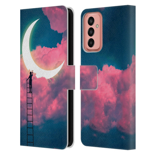 Dave Loblaw Sci-Fi And Surreal Boy Painting Moon Clouds Leather Book Wallet Case Cover For Samsung Galaxy M13 (2022)