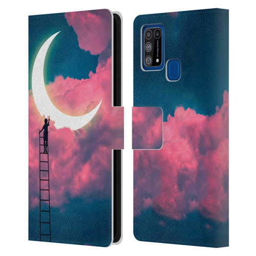 Dave Loblaw Sci-Fi And Surreal Boy Painting Moon Clouds Leather Book Wallet Case Cover For Samsung Galaxy M31 (2020)