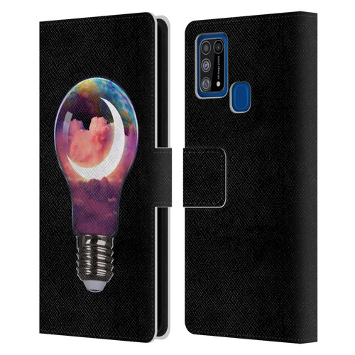 Dave Loblaw Sci-Fi And Surreal Light Bulb Moon Leather Book Wallet Case Cover For Samsung Galaxy M31 (2020)