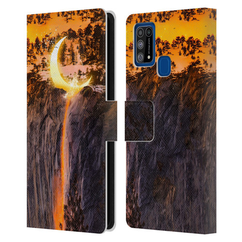 Dave Loblaw Sci-Fi And Surreal Fire Canyon Moon Leather Book Wallet Case Cover For Samsung Galaxy M31 (2020)