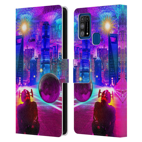 Dave Loblaw Sci-Fi And Surreal Synthwave Street Leather Book Wallet Case Cover For Samsung Galaxy M31 (2020)